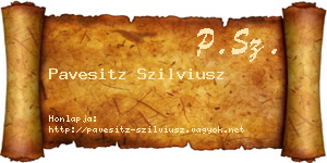 Pavesitz Szilviusz névjegykártya
